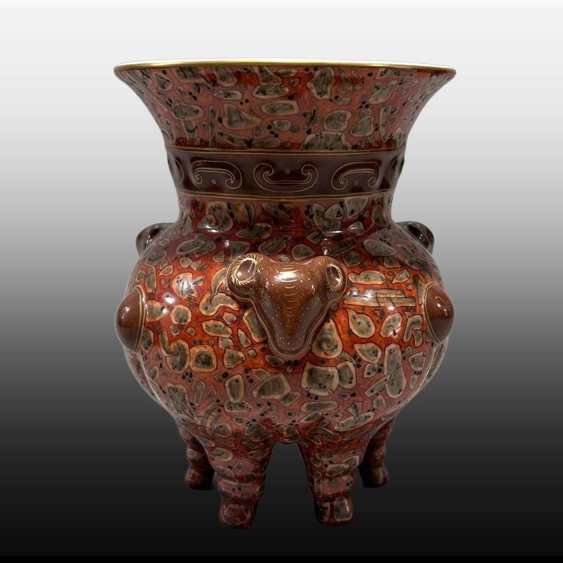 A Exquisite Stone Pattern Sheep Head Censer - 2