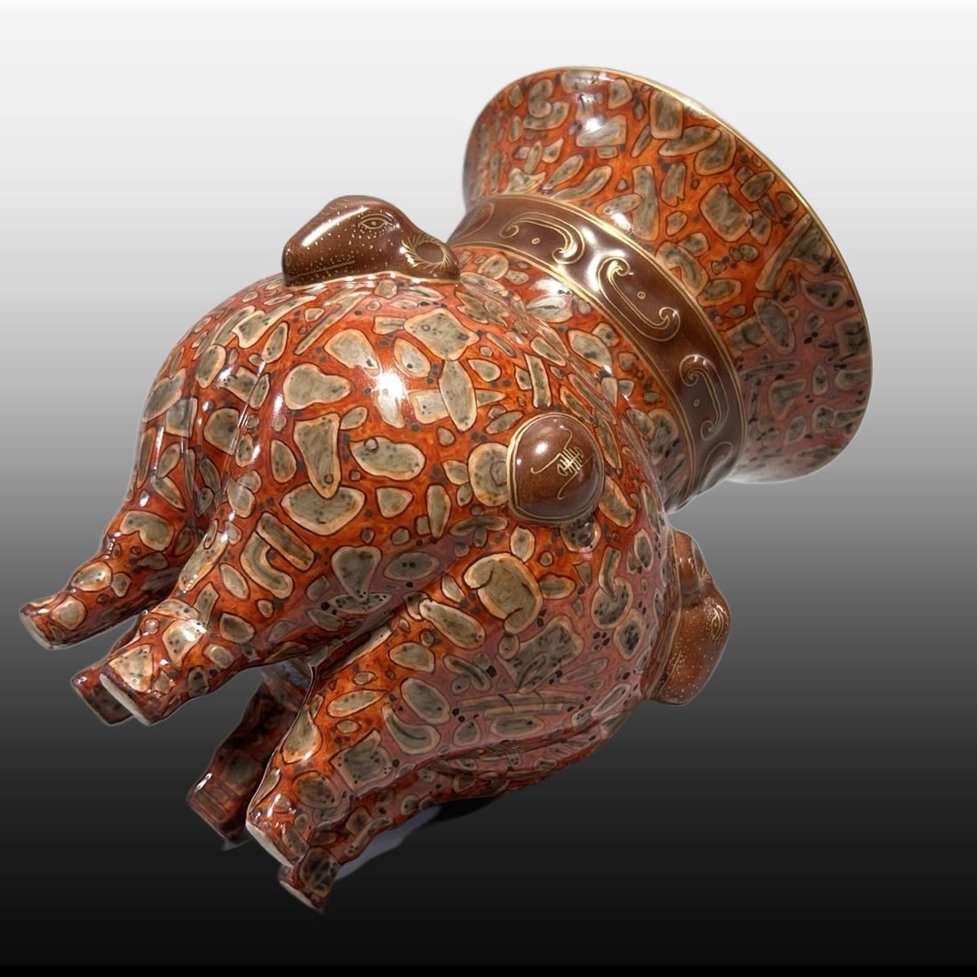 A Exquisite Stone Pattern Sheep Head Censer - 3
