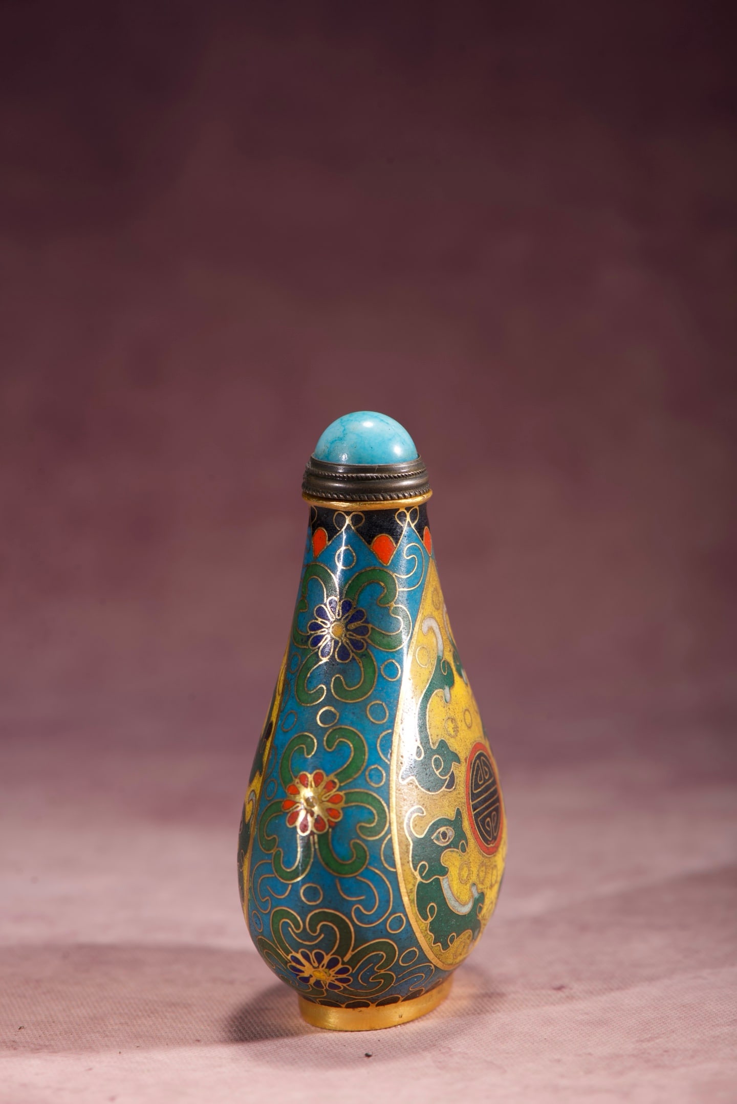 A Exquisite Cloisonne Dragon Pattern Snuff Bottle - 4