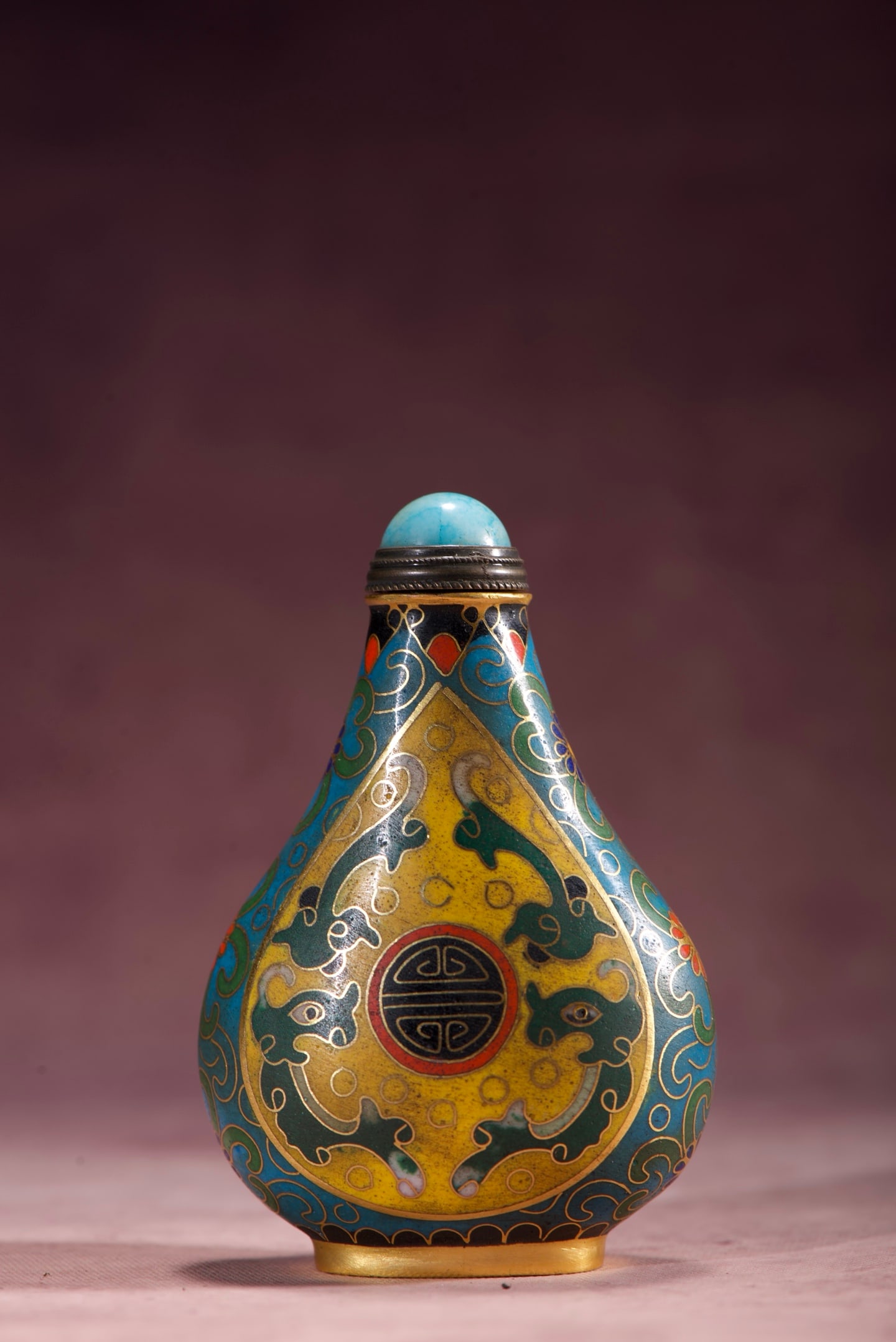 A Exquisite Cloisonne Dragon Pattern Snuff Bottle - 5