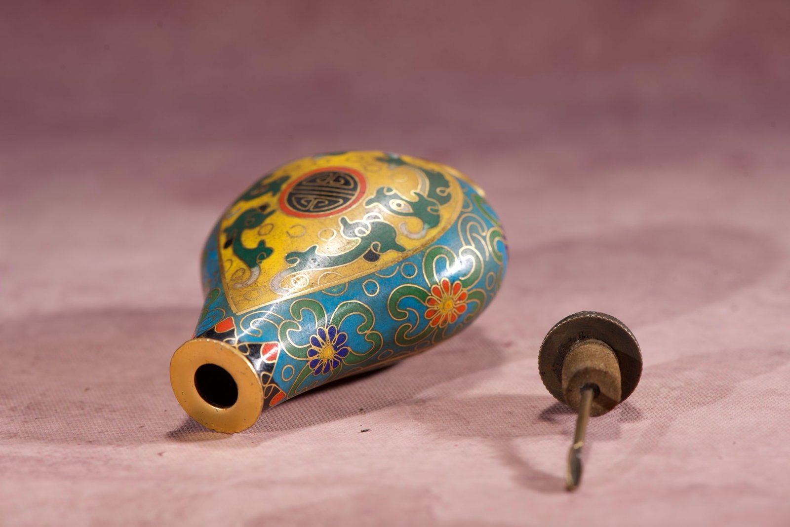 A Exquisite Cloisonne Dragon Pattern Snuff Bottle - 8