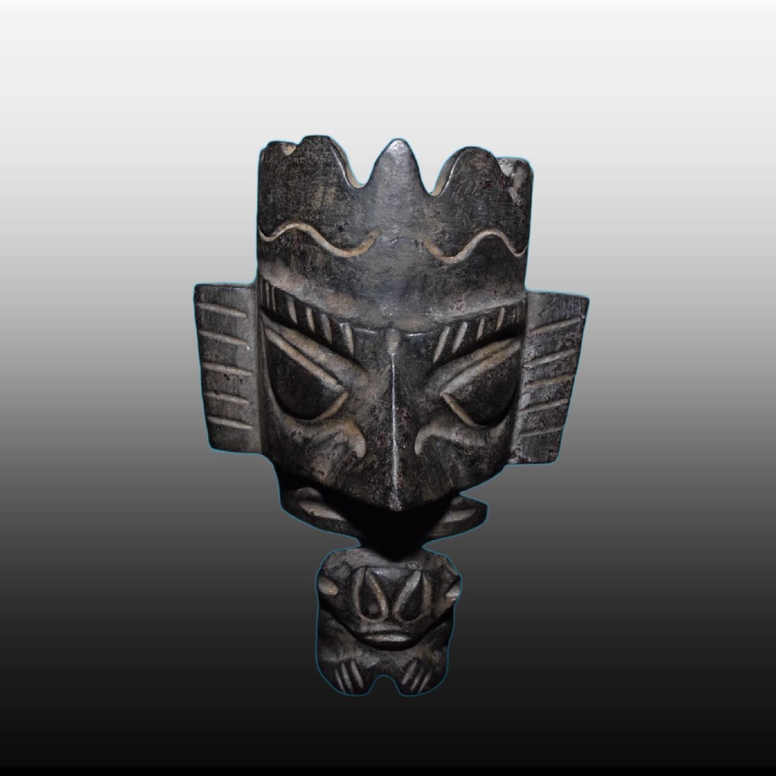 A Exquisite Meteorite Mask Seal: A Exquisite Meteorite Mask Seal,Ancient Time, China,Size:8.7inx5.9in,Weight:2890g 陨石面具印章,远古时期