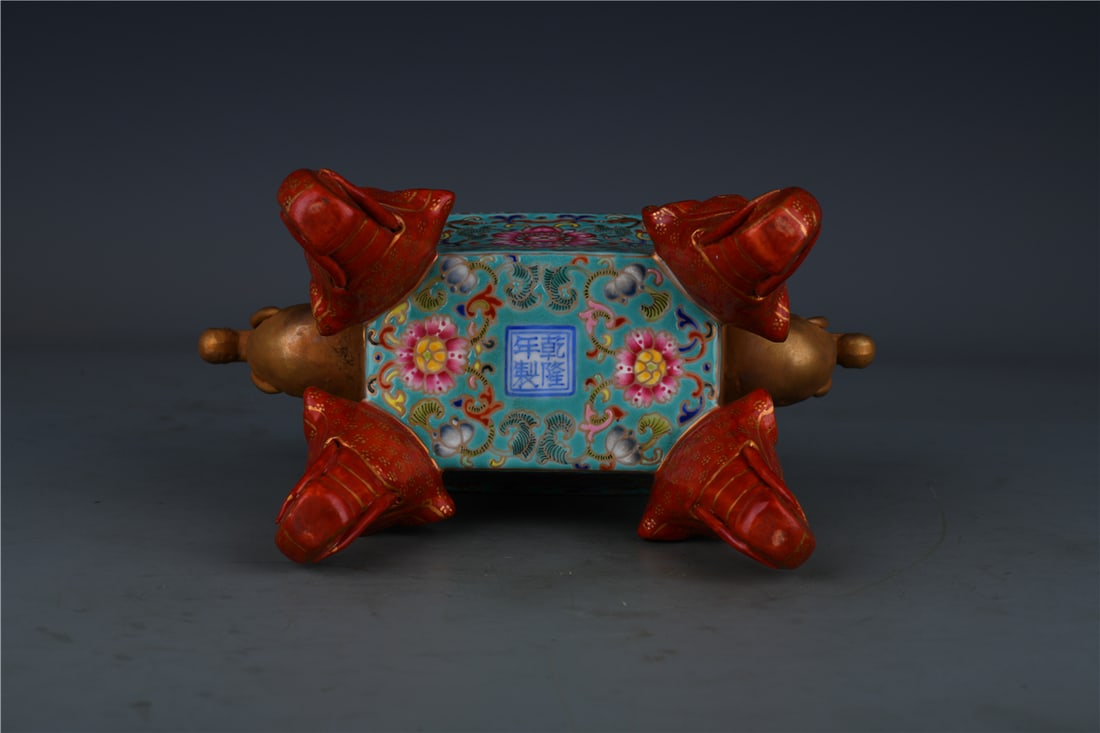 A Exquisite Enamel Dragon Pattern Elephant-Ears Censer - 9