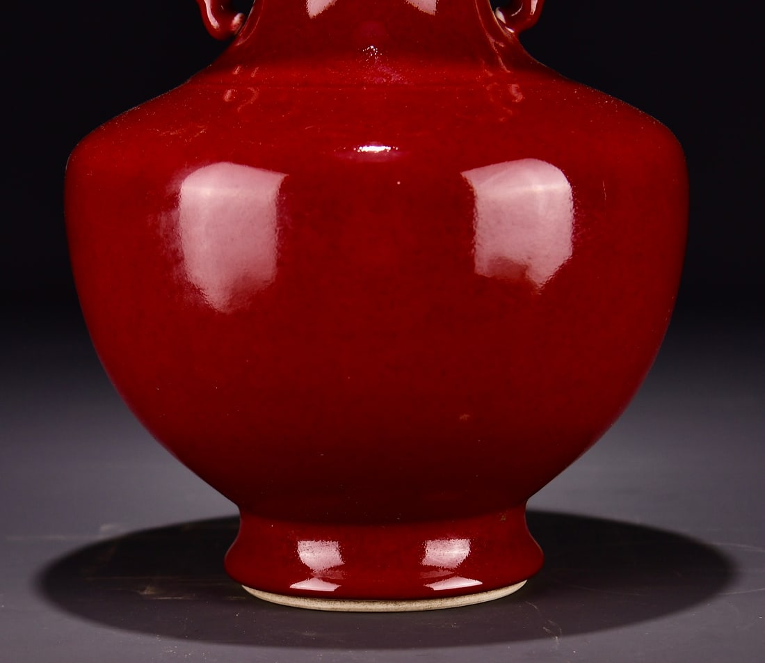 A Exquisite Lang Red Glazed Double-Ears Vase - 3
