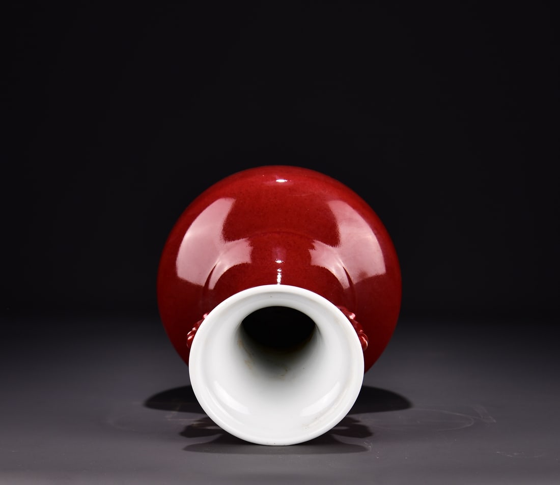 A Exquisite Lang Red Glazed Double-Ears Vase - 7