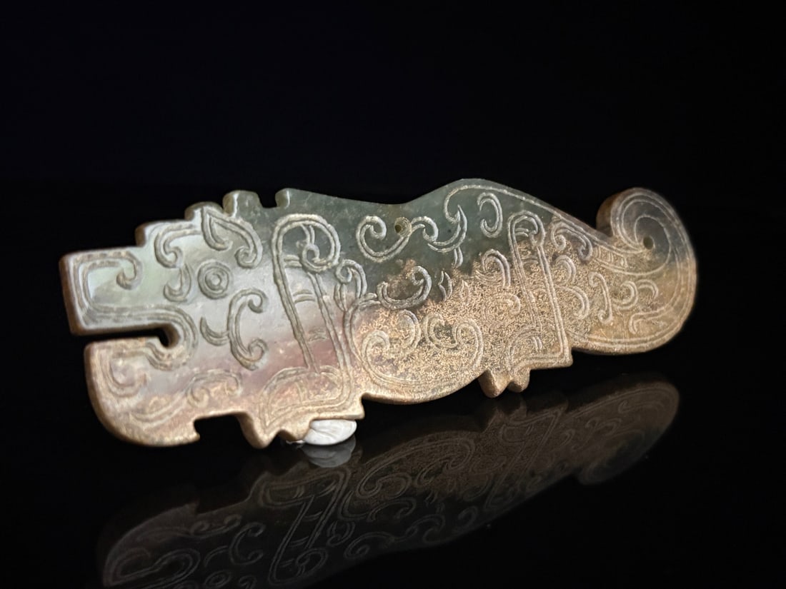 An Exquisite White Jade Tiger-Shaped Pendant: An Exquisite White Jade Tiger-Shaped Pendant,Qing