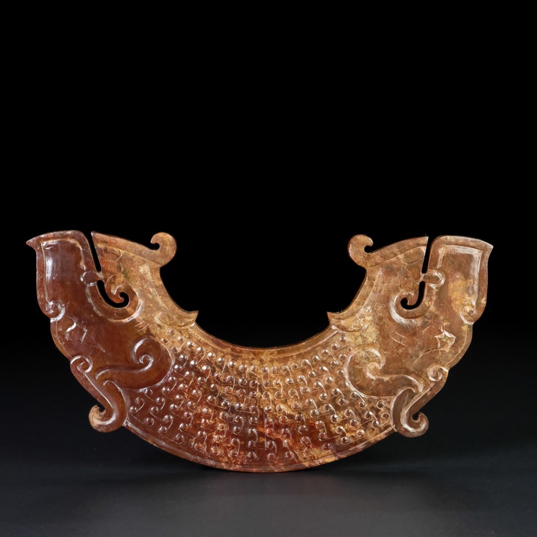 An Exquisite White Jade Ruyi Pattern Dragon-head Pendant: An Exquisite White Jade Ruyi Pattern Dragon-head Pendant,Qing