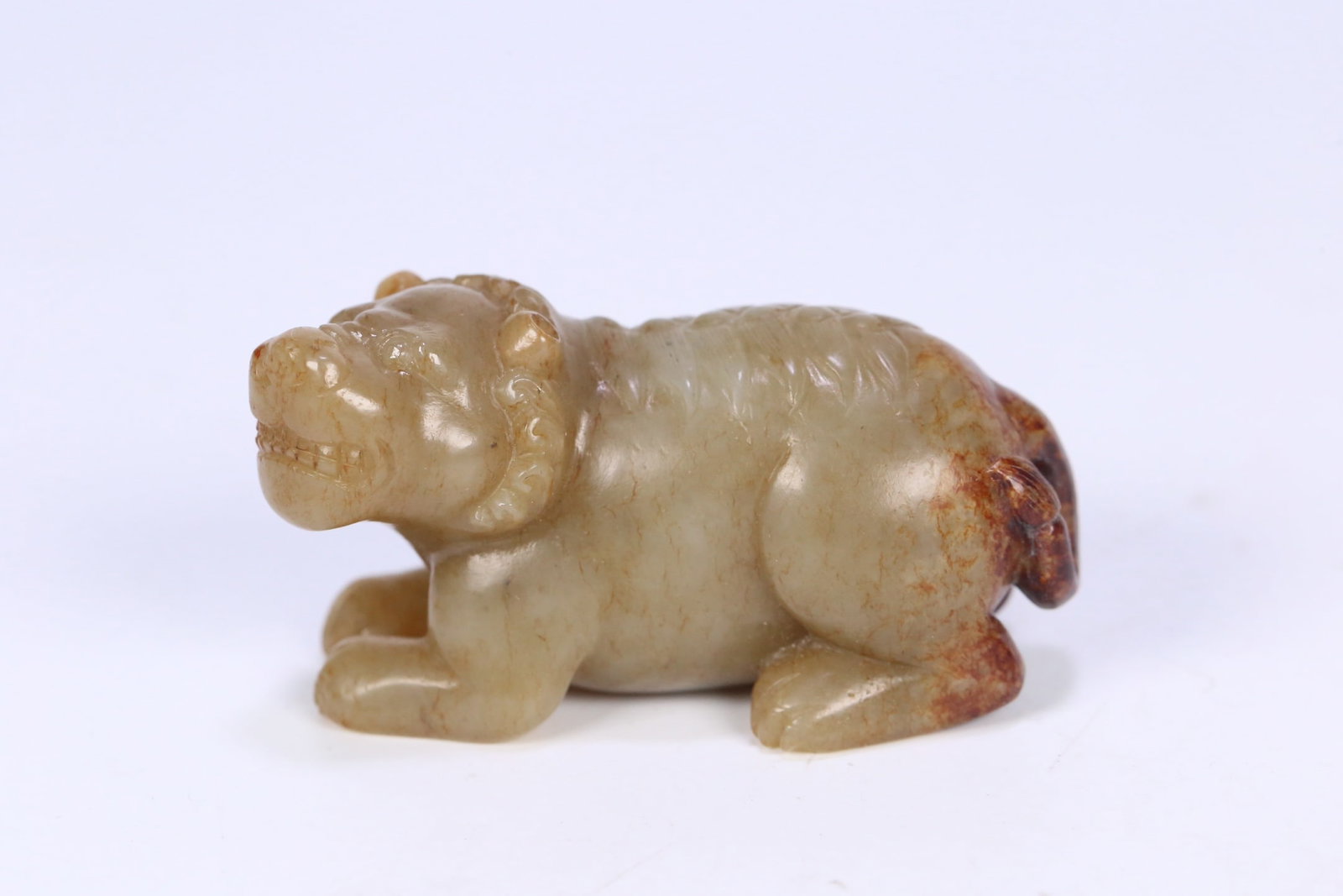 An Exquisite White Jade Lion Ornament: An Exquisite White Jade Lion Ornament,Qing Dynasty,