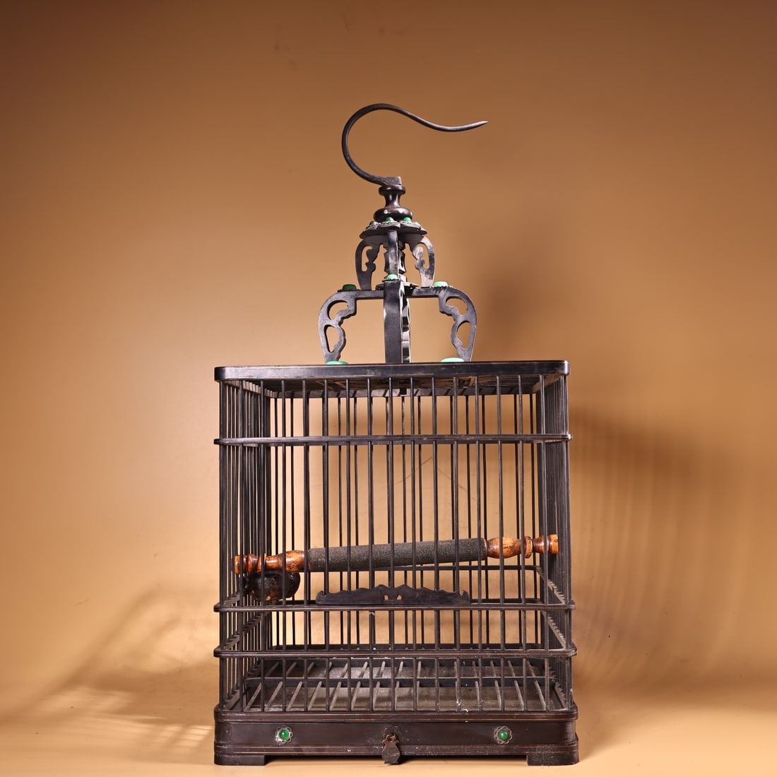 A Huge Ebony Inlaid Gems Birdcage (1 of 13)