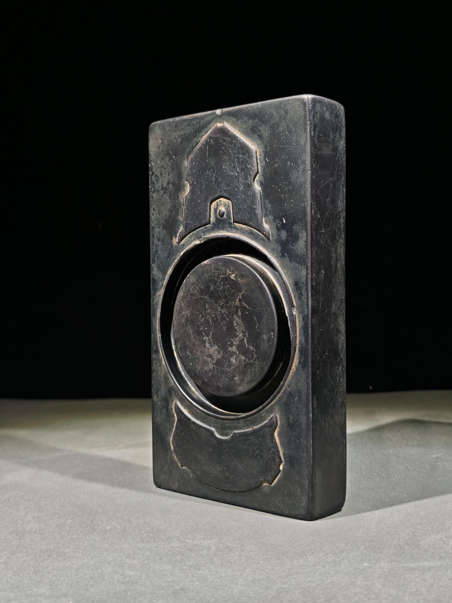 An Exquisite Poem Inkstone: An Exquisite Poem Inkstone,Qing Dynasty,China,Chen Xizu Mark,Size:7.7inx4.1inx1.1in诗文砚台,中国清代,陈希祖款,Size:19.5cmx10.5cm