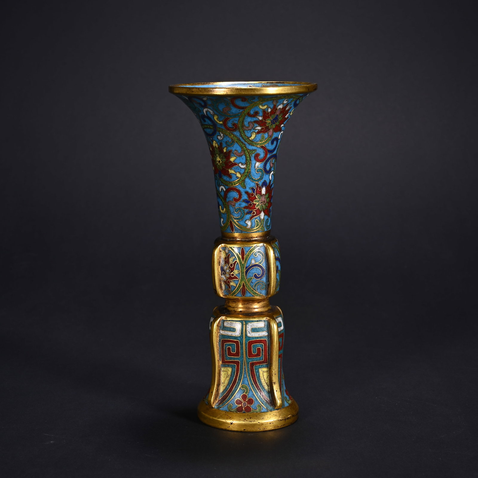 An Exquisite Cloisonne Lotus Pattern Vase: An Exquisite Cloisonne Lotus Pattern Vase,Qing Dynasty, China,Qianlong Four-character