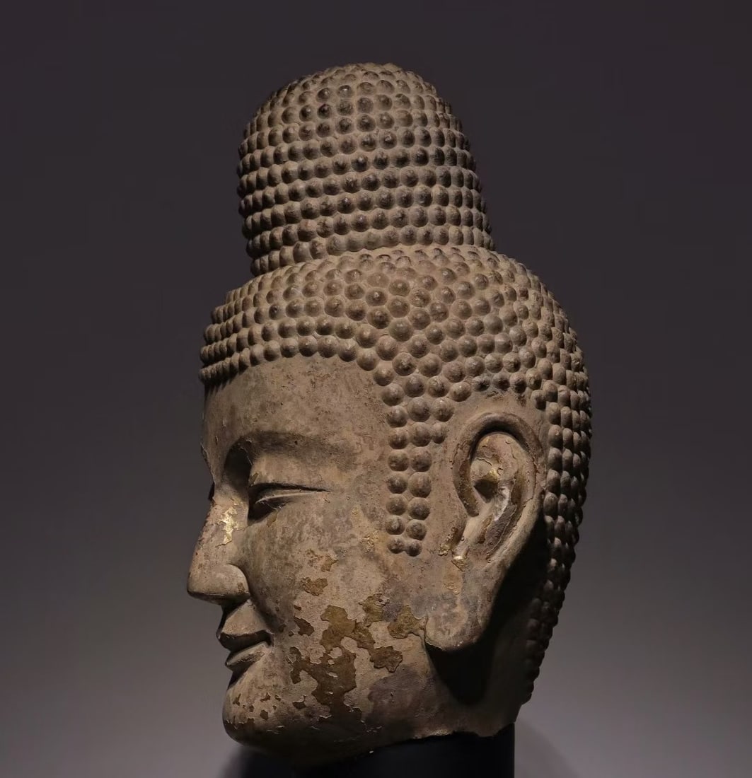 An Exquisite Limestone Buddha head - 3