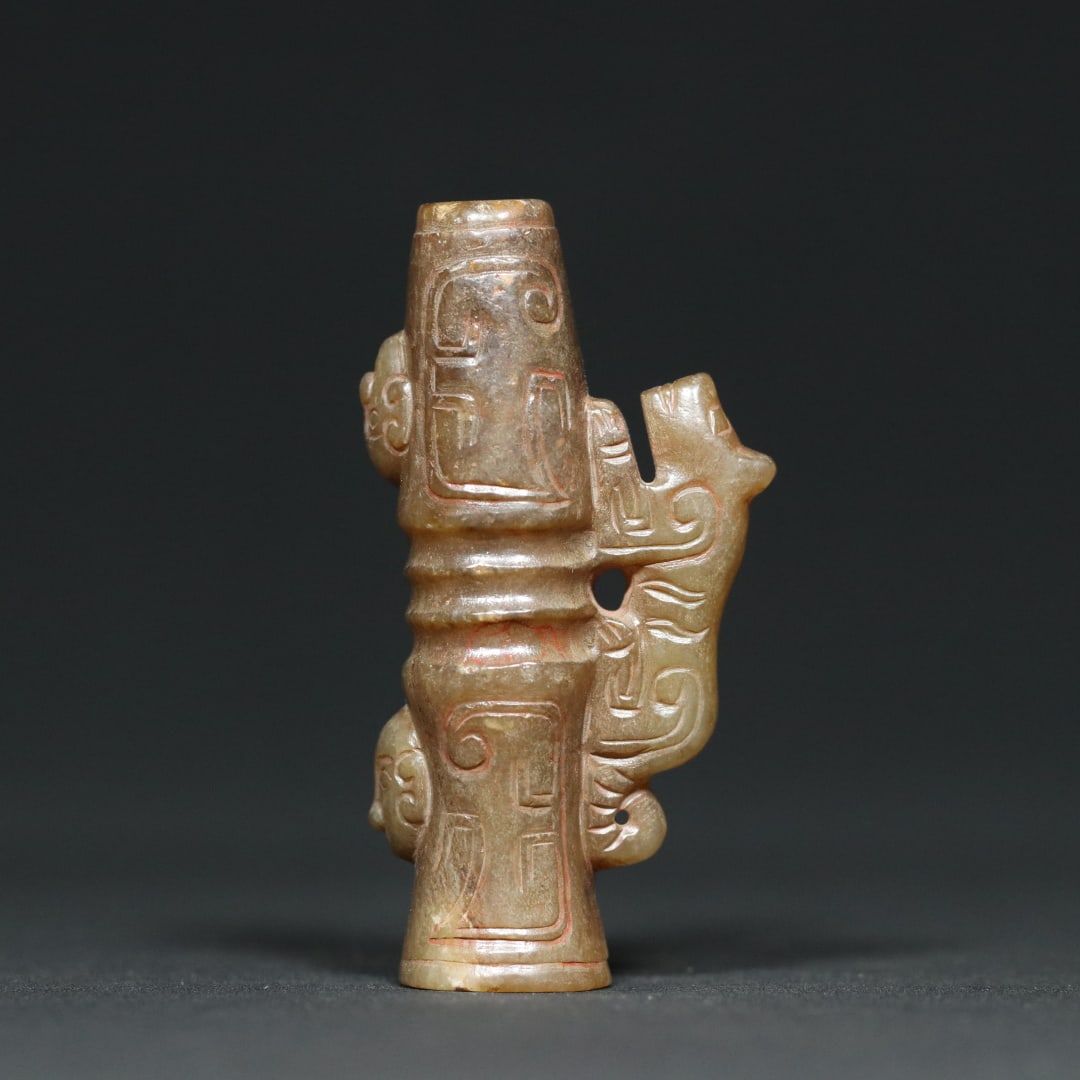 An Exquisite White Jade Figure-Face and Tiger Pattern Pendant: An Exquisite White Jade Figure-Face and Tiger Pattern Pendant,W.Zhou,China,Size:2.5inx1.3inx0.7in,Weight:44.8g白玉人面虎纹挂件,中国西&