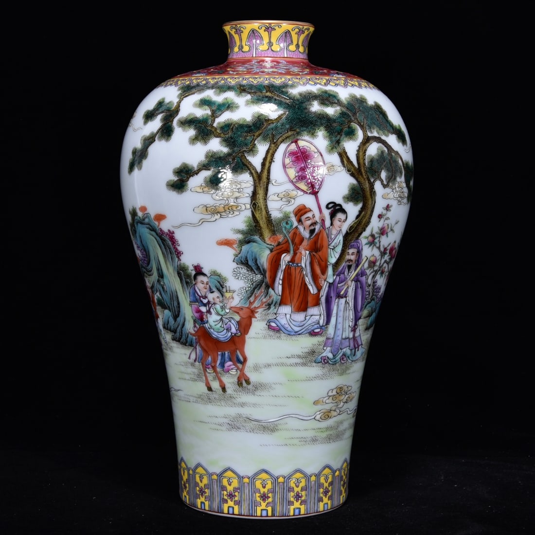 An Exquisite Famille-Rose Lotus Pattern Character and Story Pattern Vase: An Exquisite Famille-Rose Lotus Pattern Character and Story Pattern Vase Qing Dynasty, China Yongzheng Six-character Mark