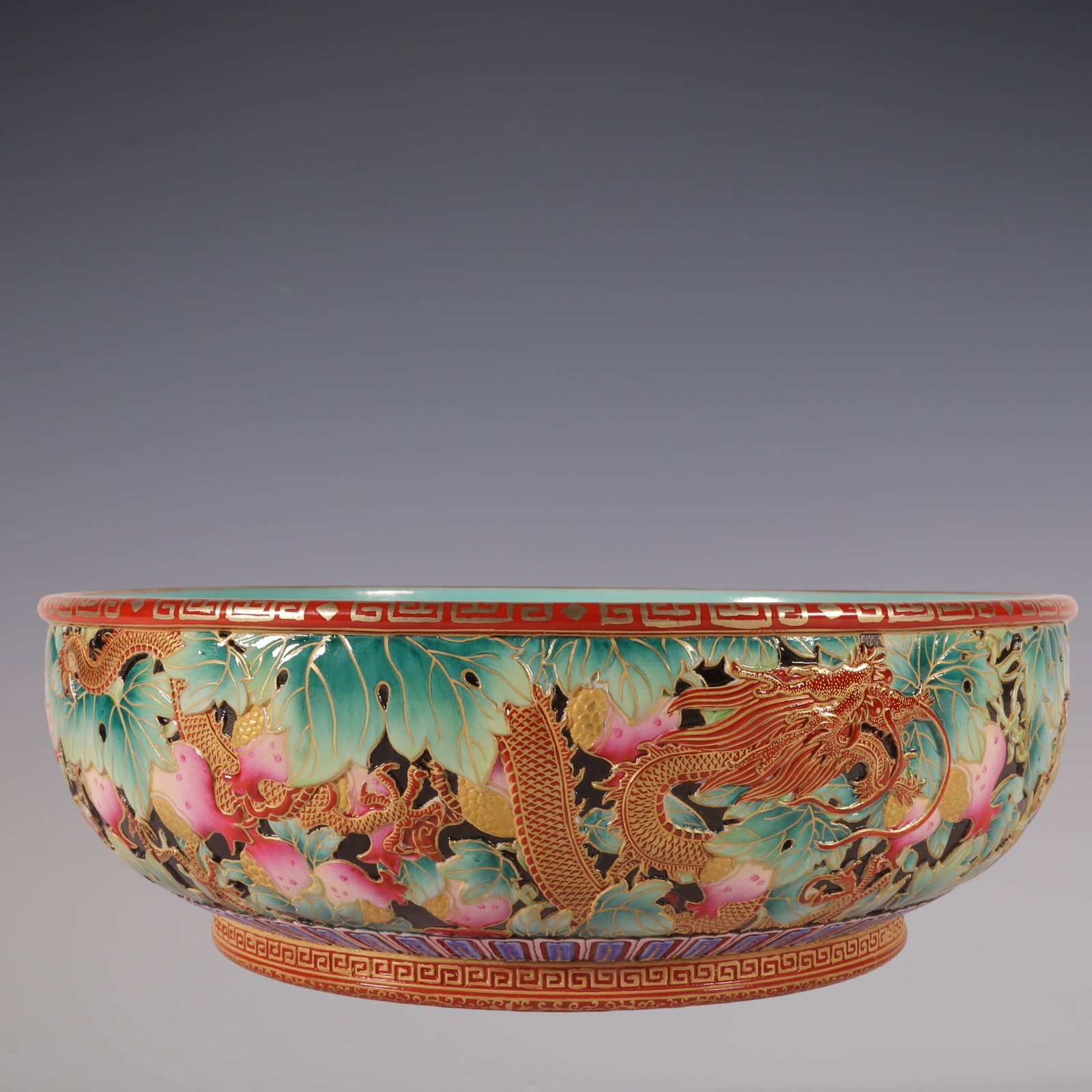 An Exquisite Enamel Painted Gold Dragon Pattern Bowl (1 of 9)