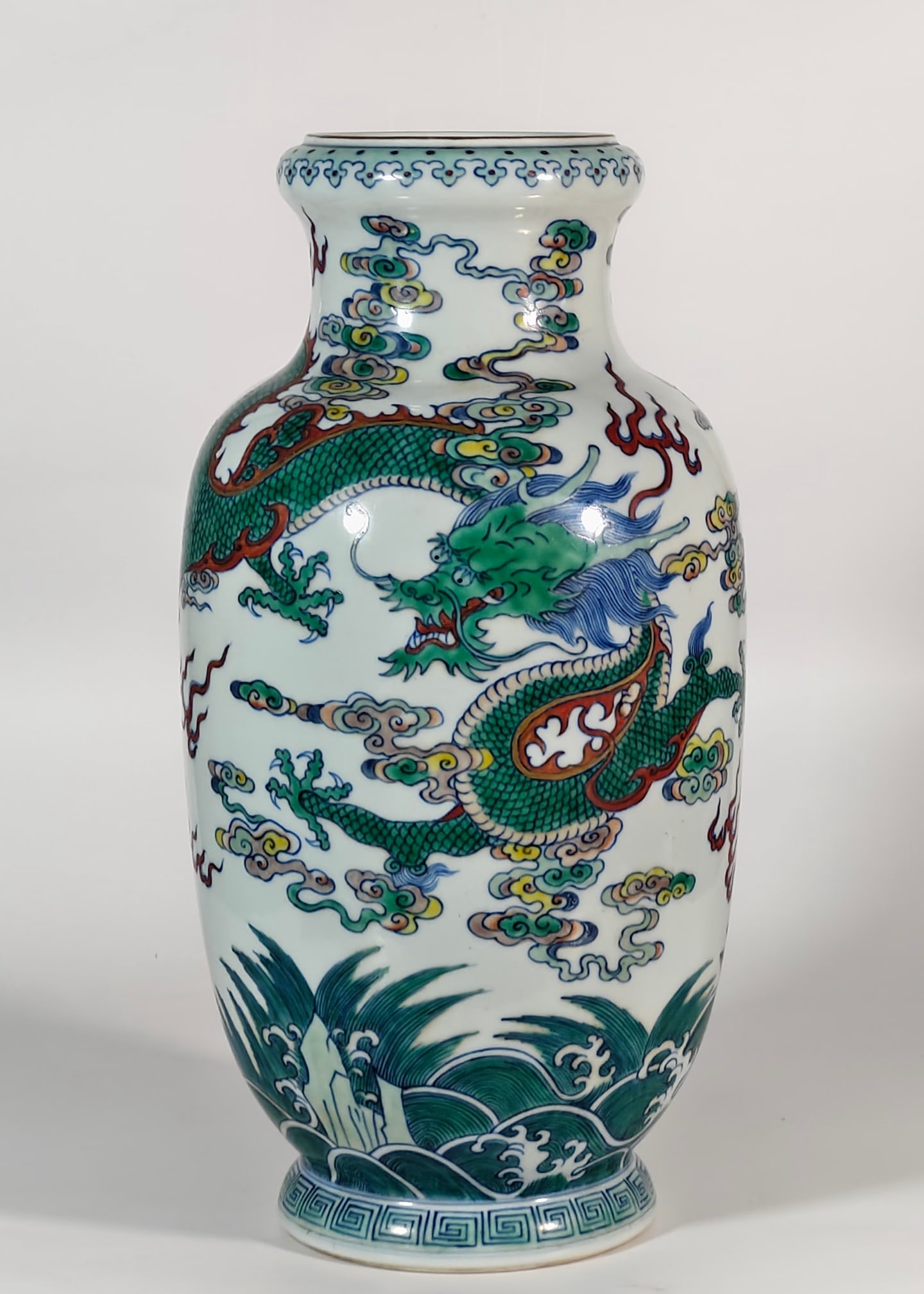 A Huge Doucai Seawater,Auspicious Cloud and Dragon Pattern Vase (1 of 9)