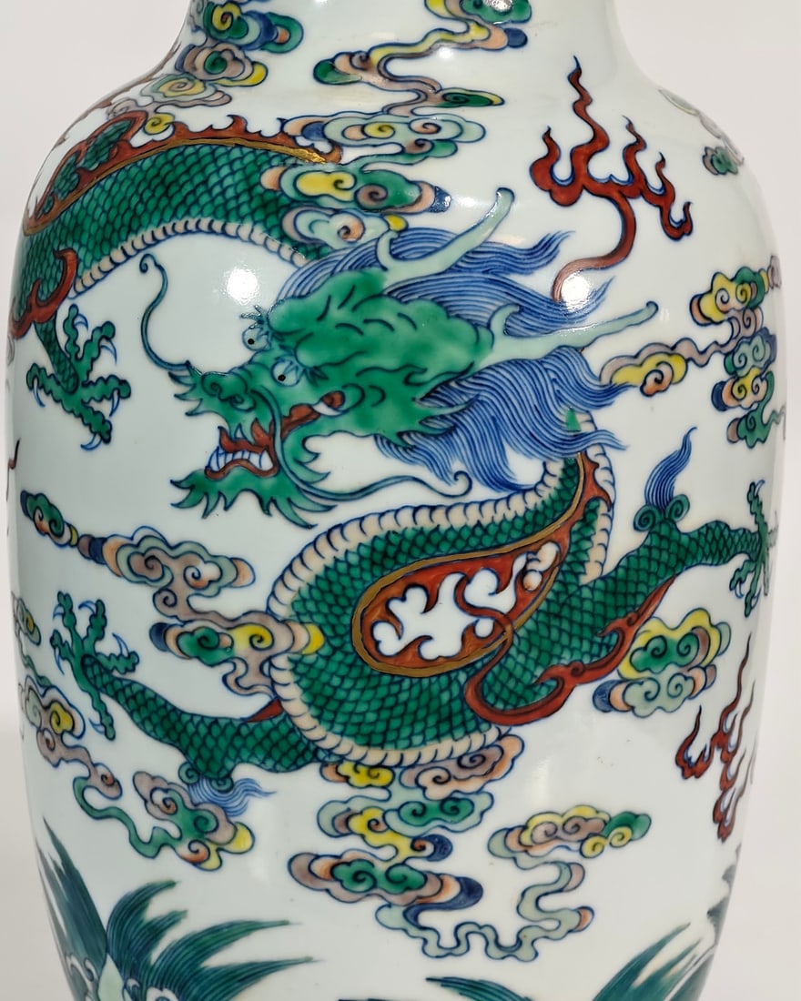 A Huge Doucai Seawater,Auspicious Cloud and Dragon Pattern Vase - 6