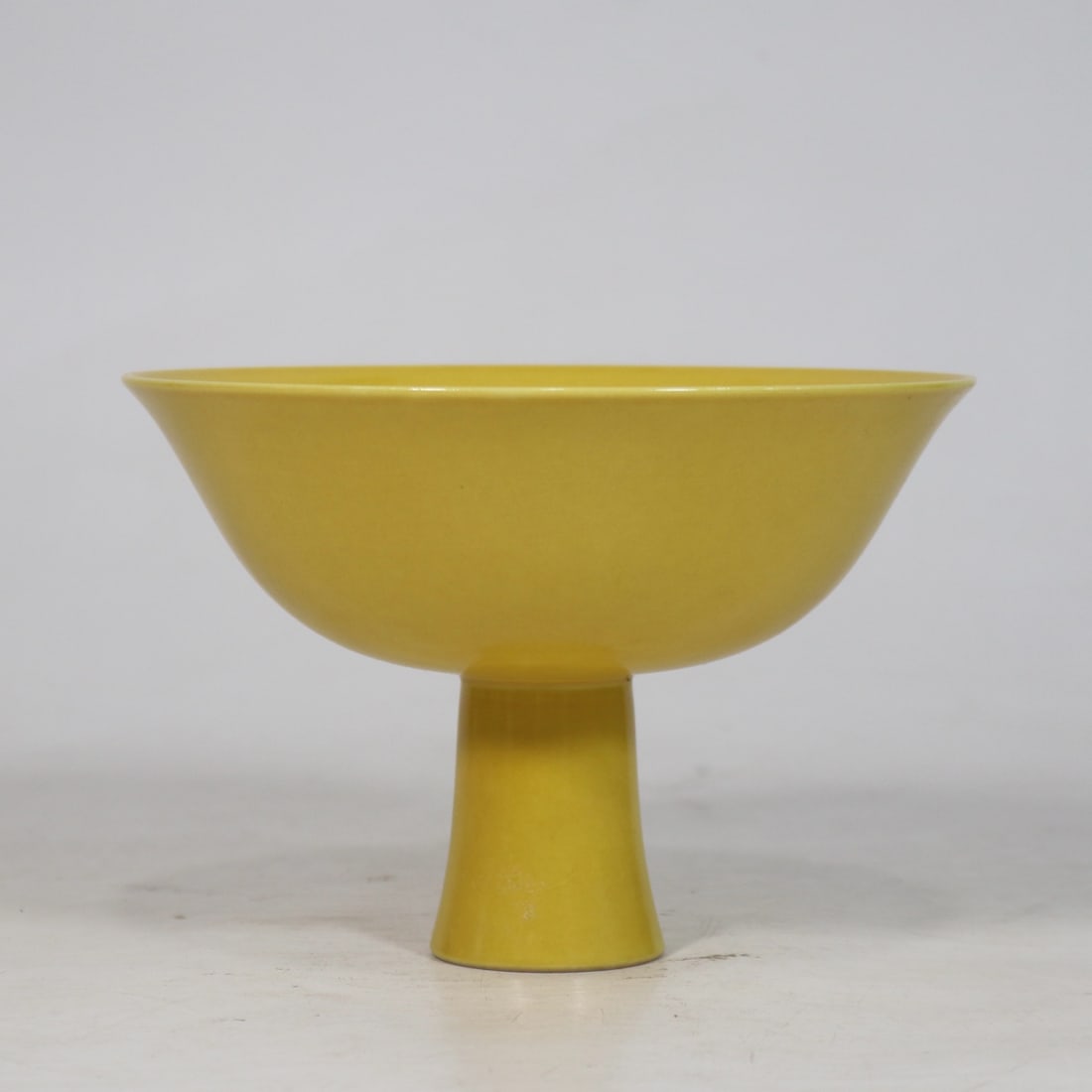 An Exquisite Yellow Glazed Stem Bowl (1 of 6)