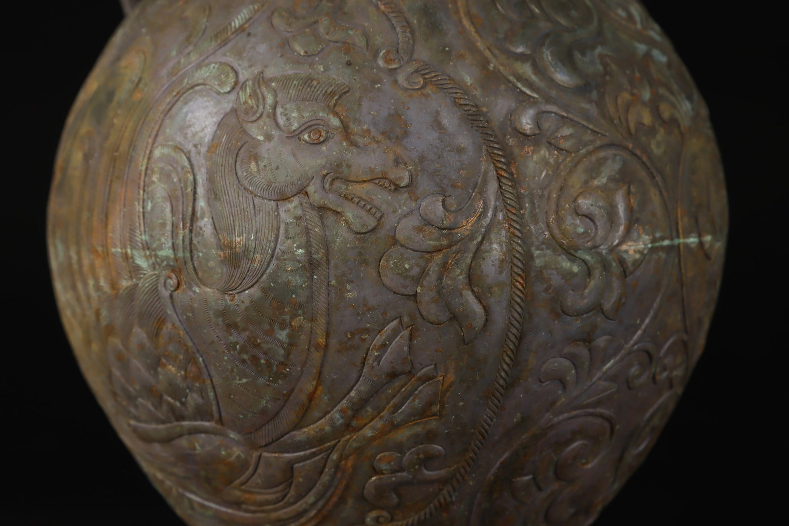 An Exquisite Silver Auspicious Beast Pattern Ewer - 6