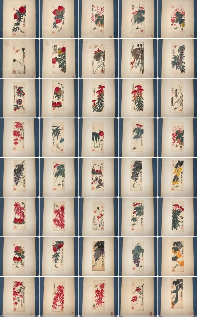 A Set of Chinese Ink Painting of Vegetables and Fruits on Paper,Qi Baishi (1 of 20)