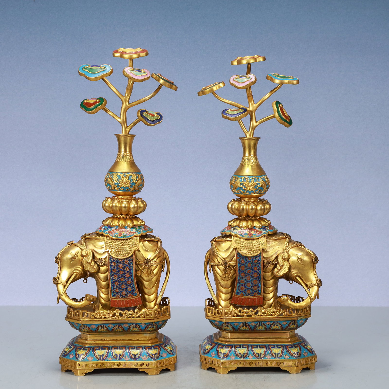 A Exquisite A pair of Cloisonne Elephant Ornament (1 of 15)