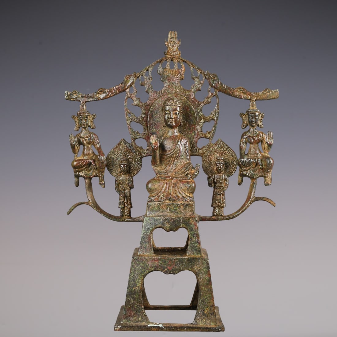 A Solemn Bronze Buddha Statue,With Inscription: A Solemn Bronze Buddha Statue,With Inscription,N.Wei