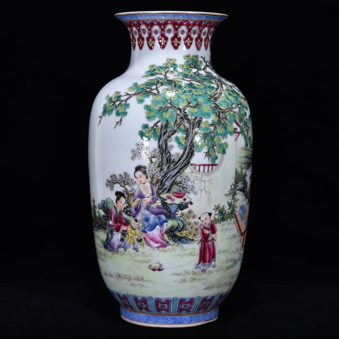An Exquisite Famille-Rose Character and Story Pattern with poem Vase: An Exquisite Famille-Rose Character and Story Pattern with poem Vase Qing Dynasty, China Qianlong Six-character Mark