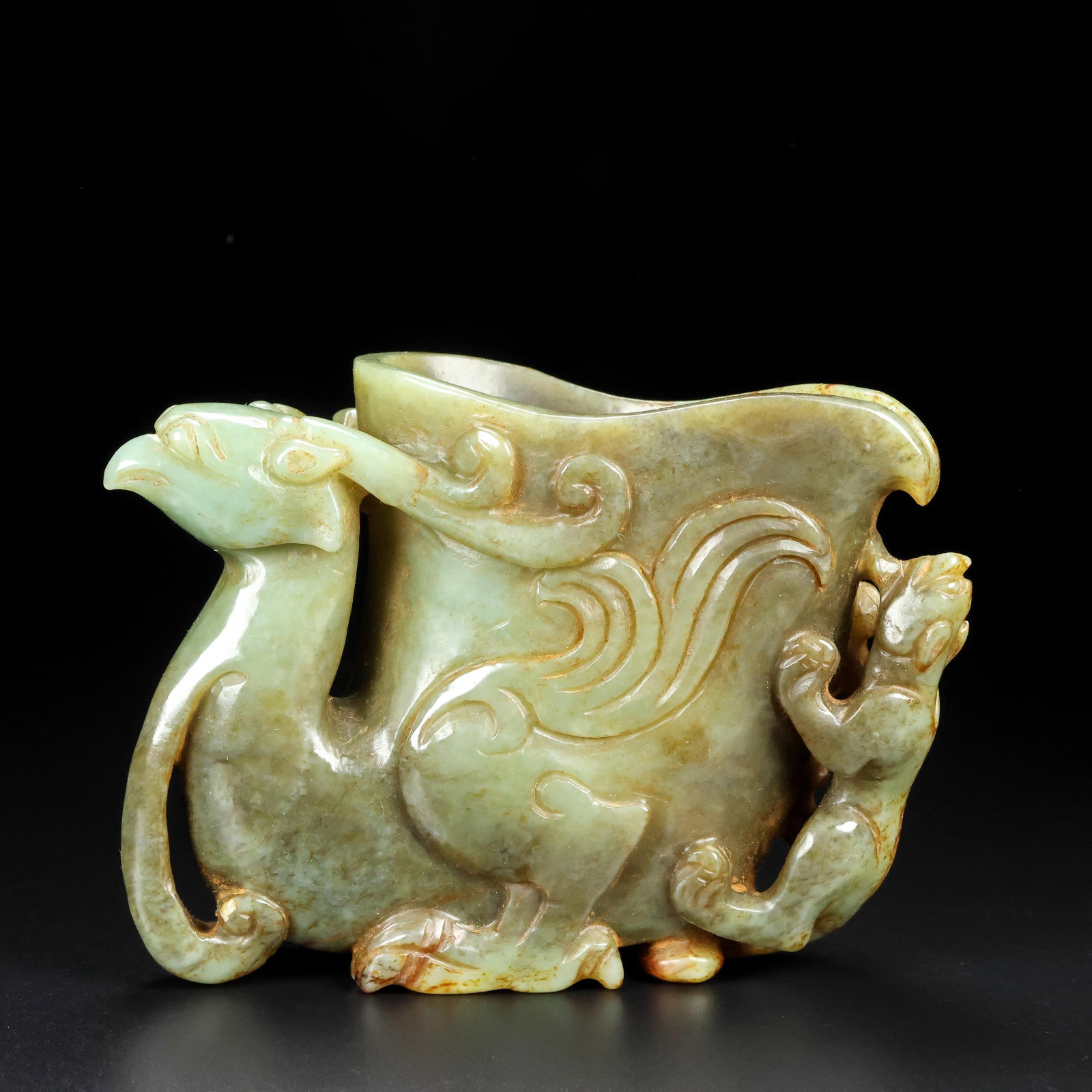 A Exquisite Hotan Jade Phoenix Goblet (1 of 9)