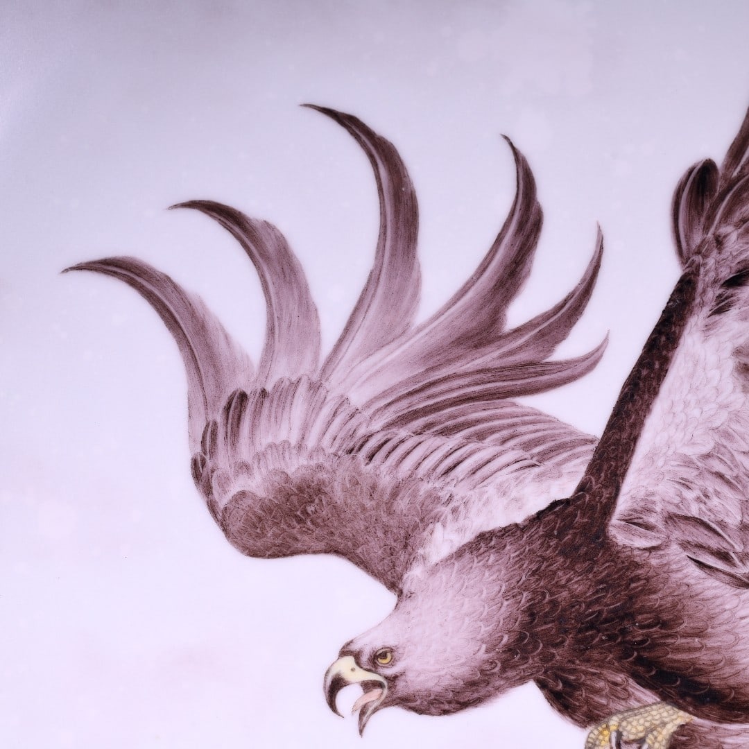 A Exquisite Ink Color Eagle Pattern Plate - 4