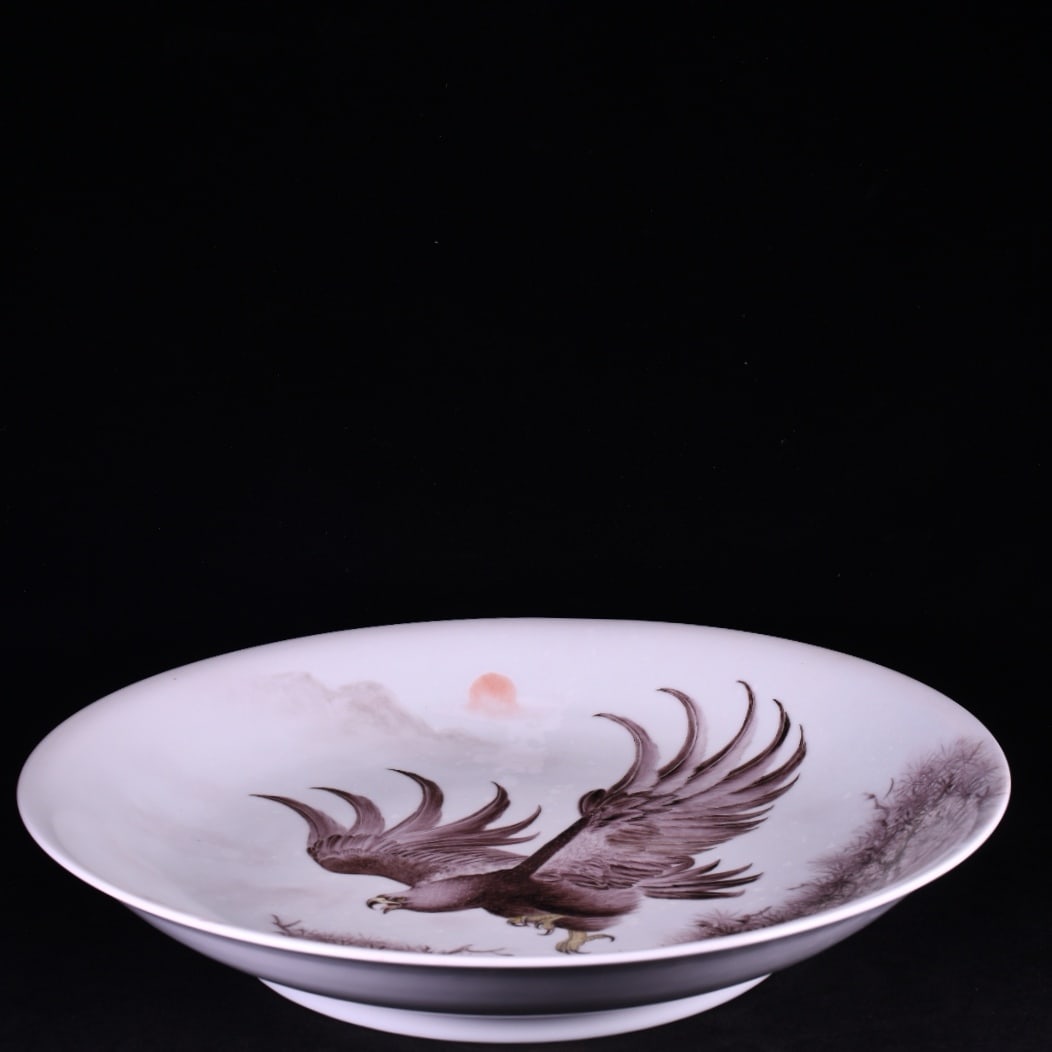 A Exquisite Ink Color Eagle Pattern Plate - 9