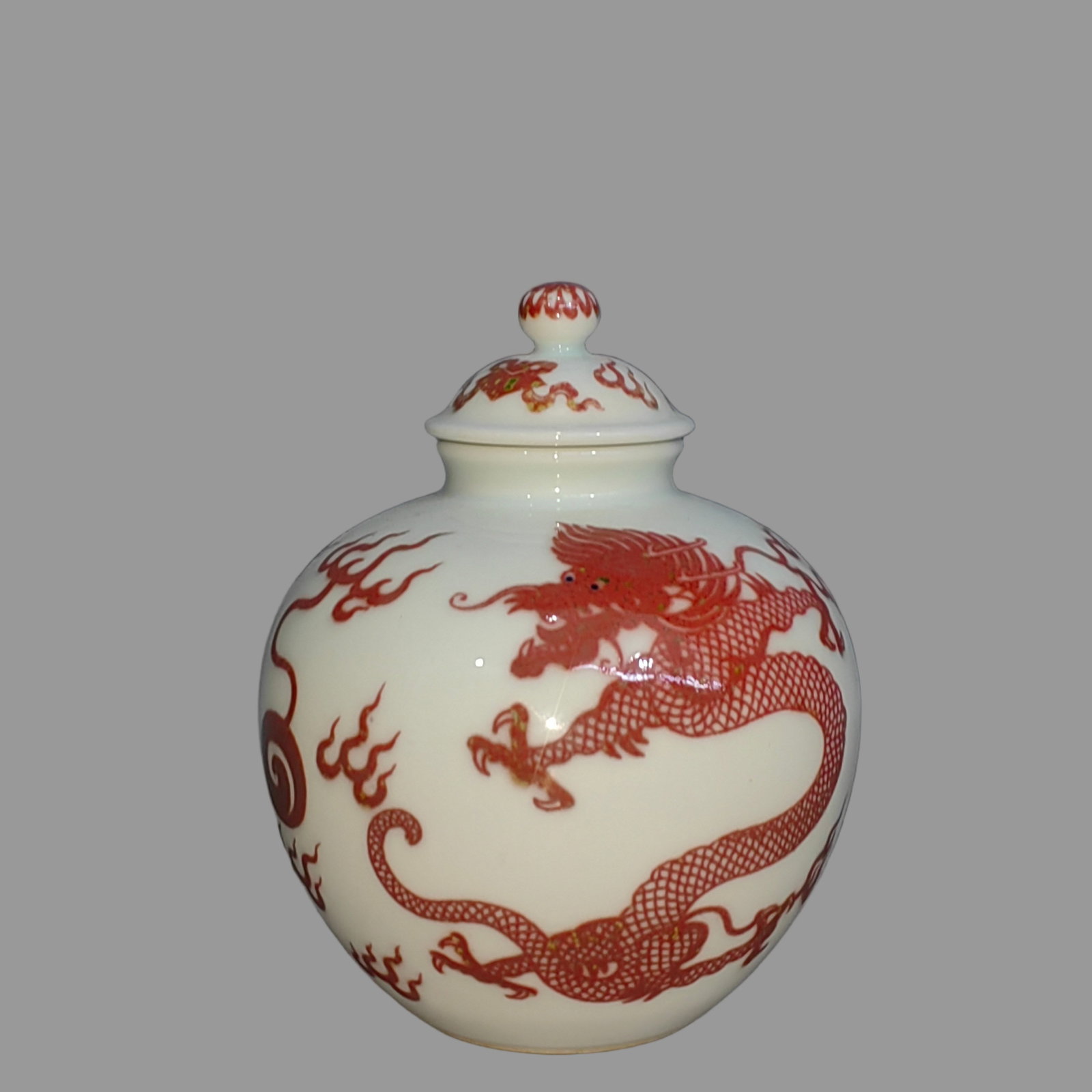 A Exquisite Underglaze-Red Dragon Pattern Jar - 3