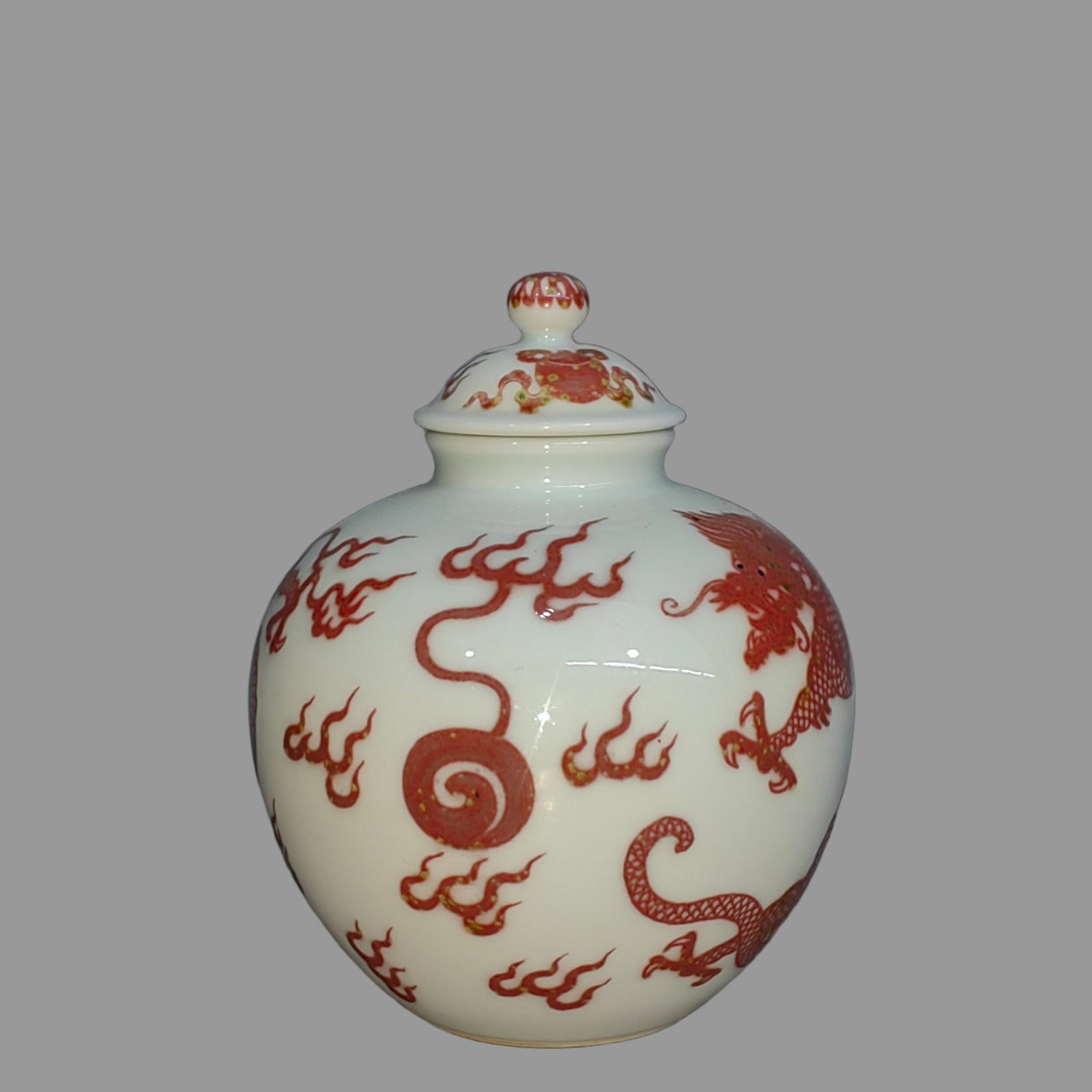 A Exquisite Underglaze-Red Dragon Pattern Jar - 5
