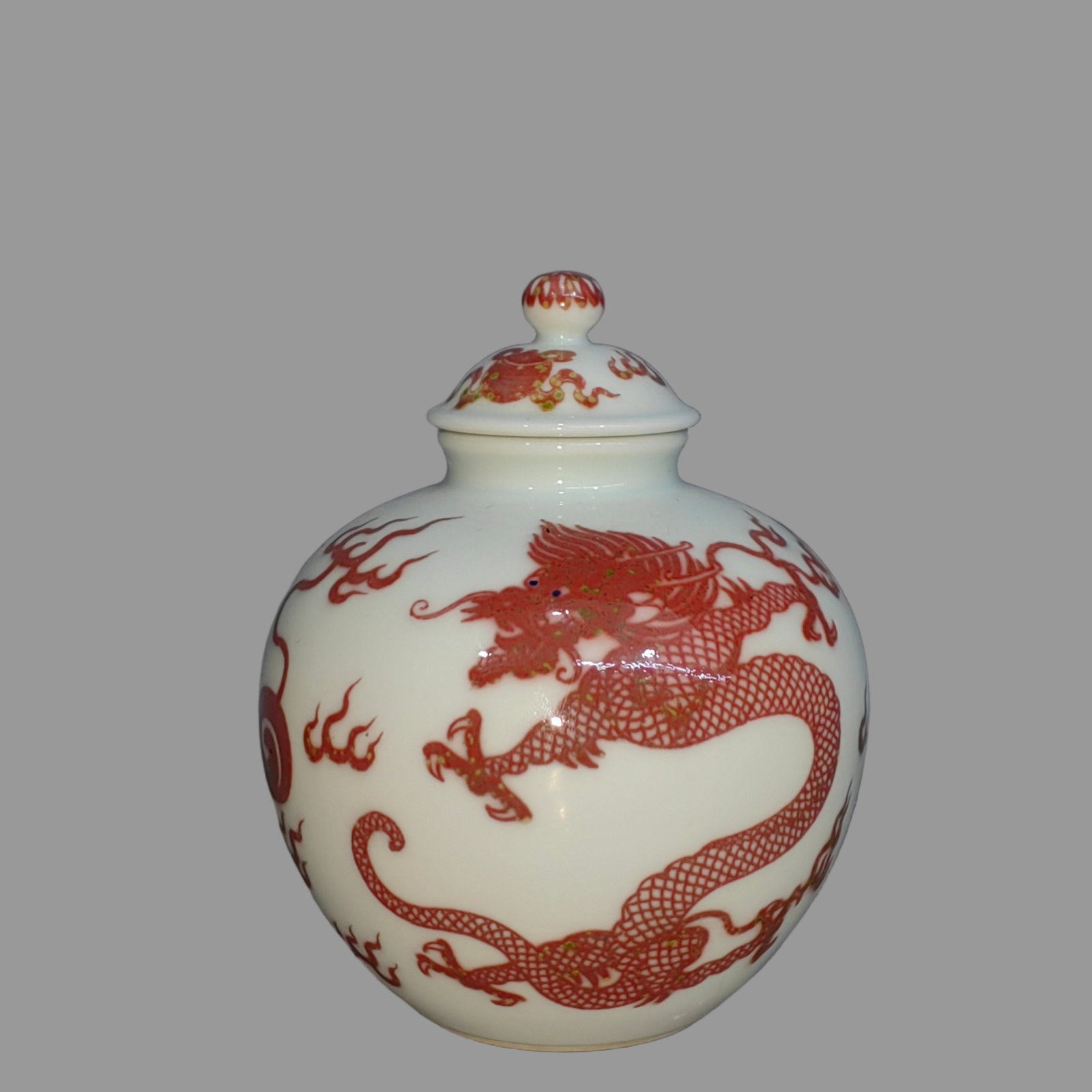 A Exquisite Underglaze-Red Dragon Pattern Jar - 6