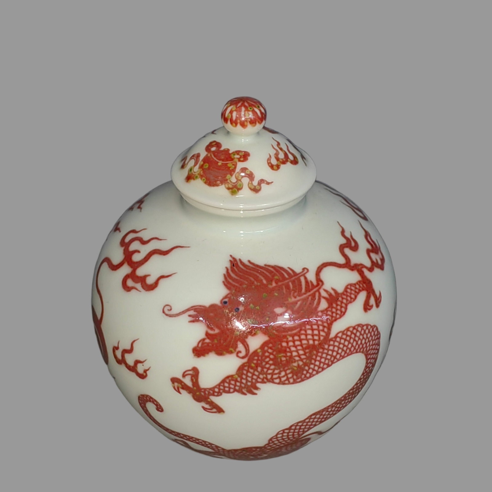 A Exquisite Underglaze-Red Dragon Pattern Jar - 7