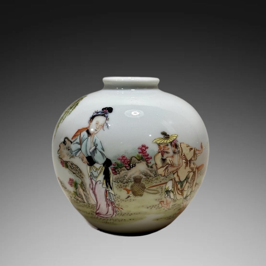 A Exquisite Famille-Rose Character and Story Pattern Jar (1 of 8)