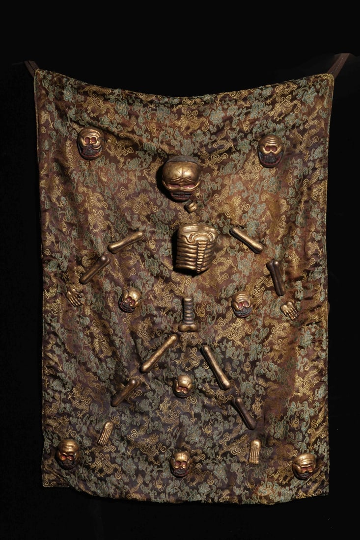 A Exquisite Gilt Bronze Skeleton Pendant (1 of 9)