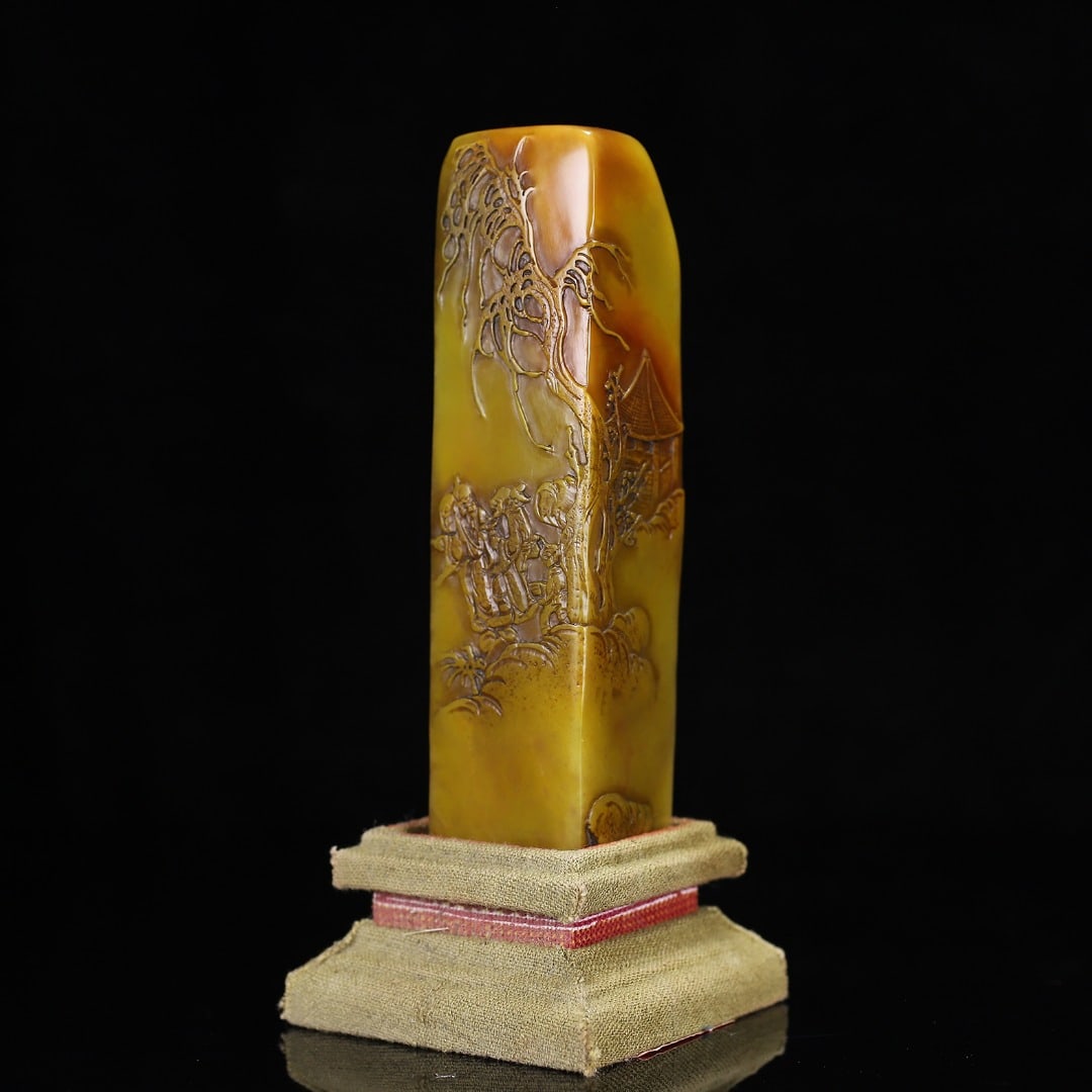 A Exquisite Shoushan Stone Figures Pattern Seal - 4