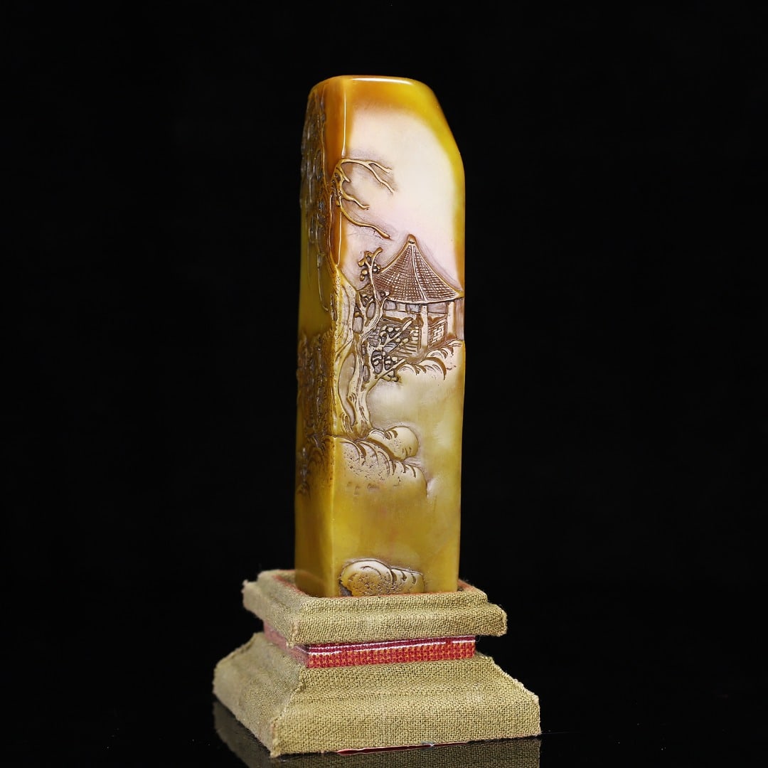 A Exquisite Shoushan Stone Figures Pattern Seal - 5