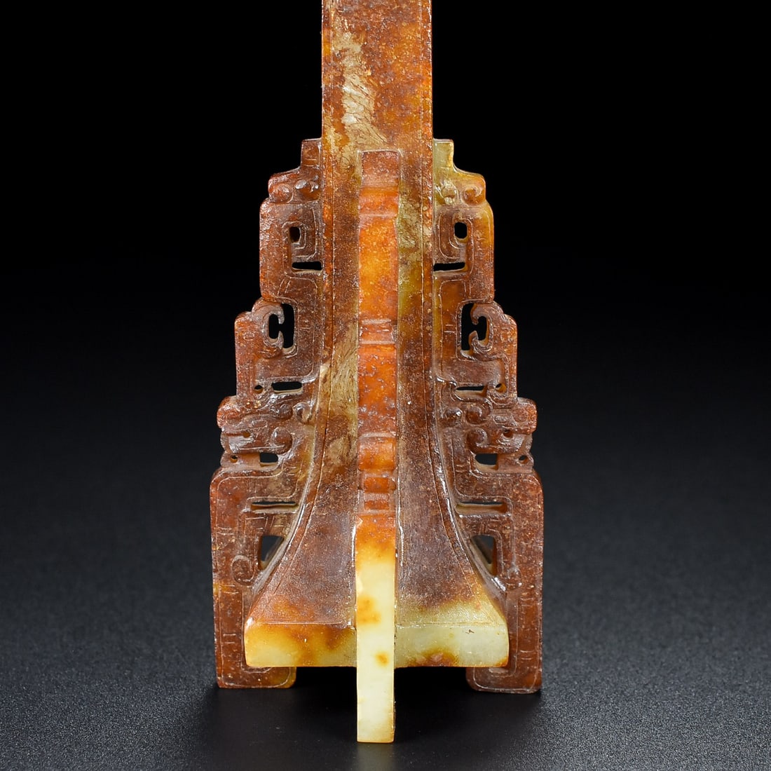 A Exquisite Hotan Jade Beast-Face Pattern Candlestick - 3