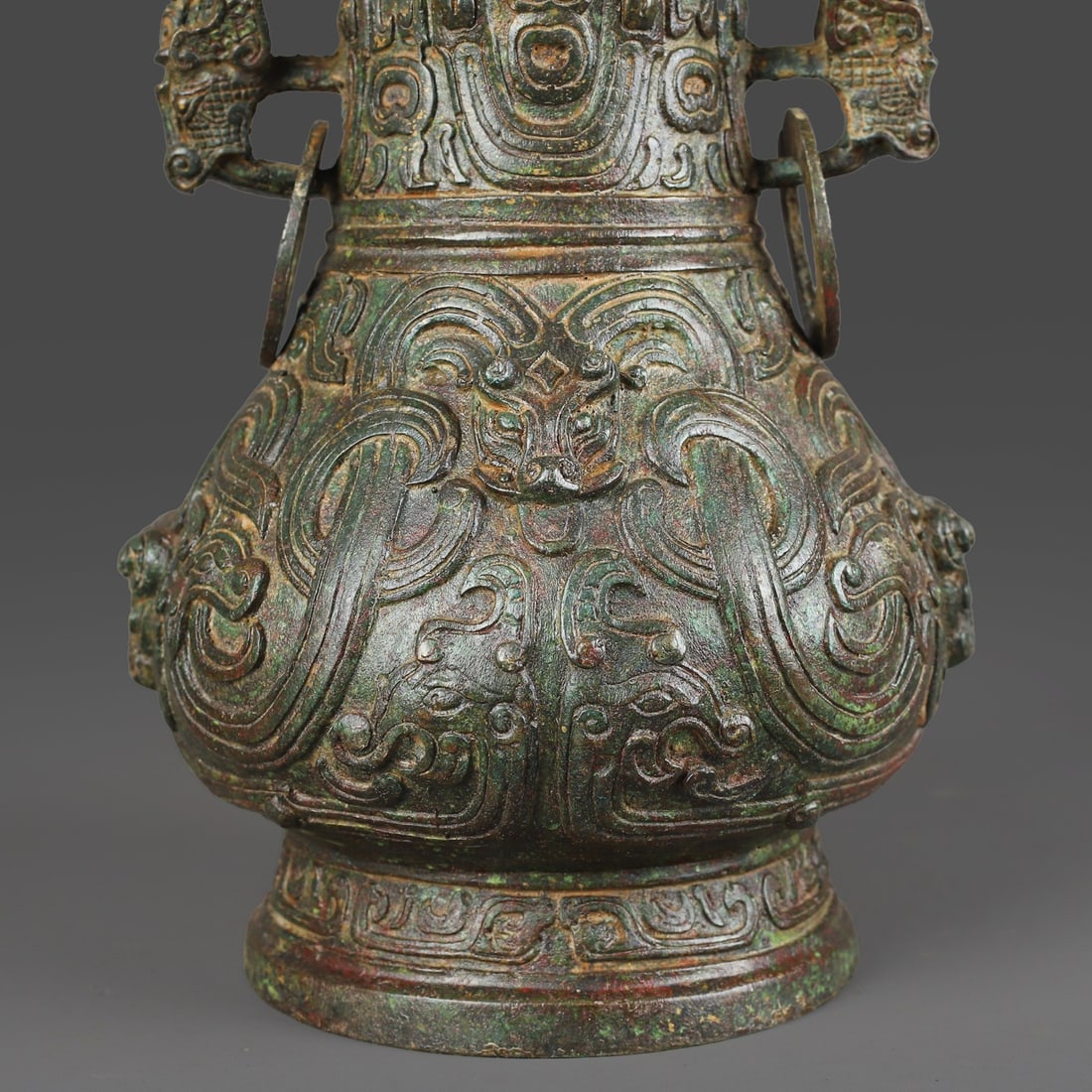 A Exquisite Bronze Dragon Pattern Vase - 3