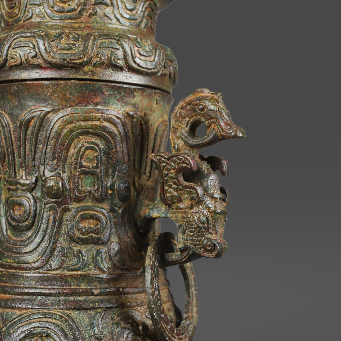 A Exquisite Bronze Dragon Pattern Vase - 5