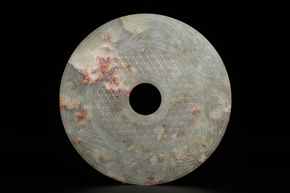A Exquisite Hotan Jade Phoenix Pattern Bi - 5