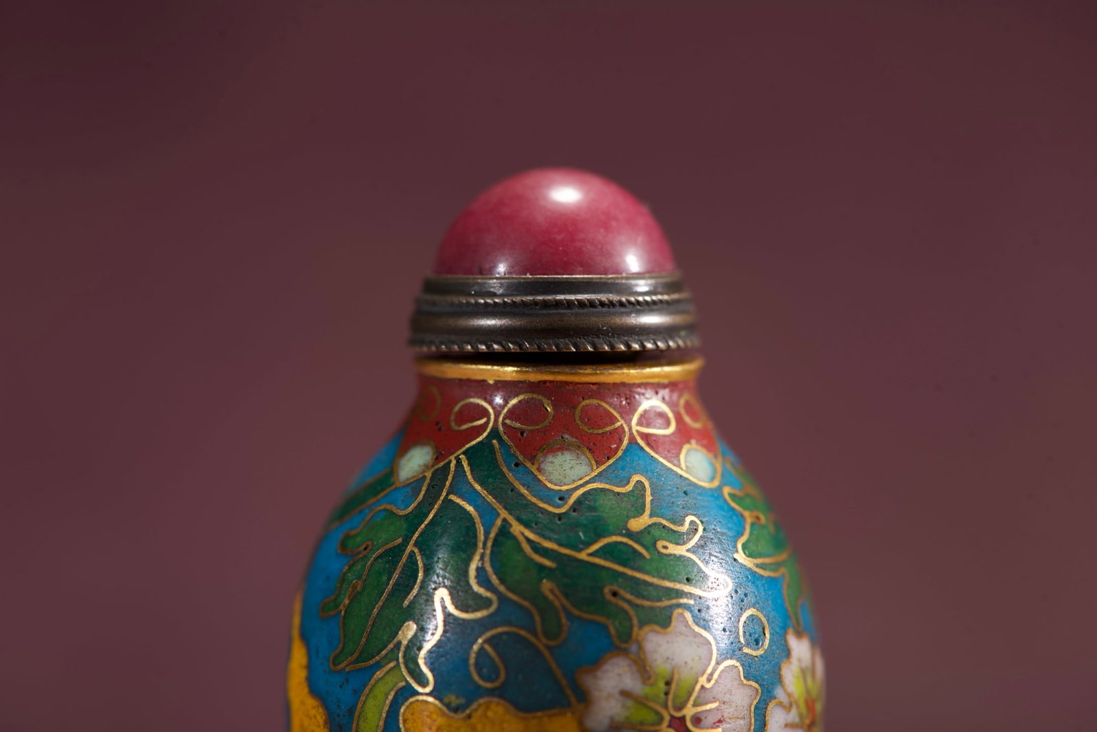 A Exquisite Cloisonne Flower Pattern Snuff Bottle - 2
