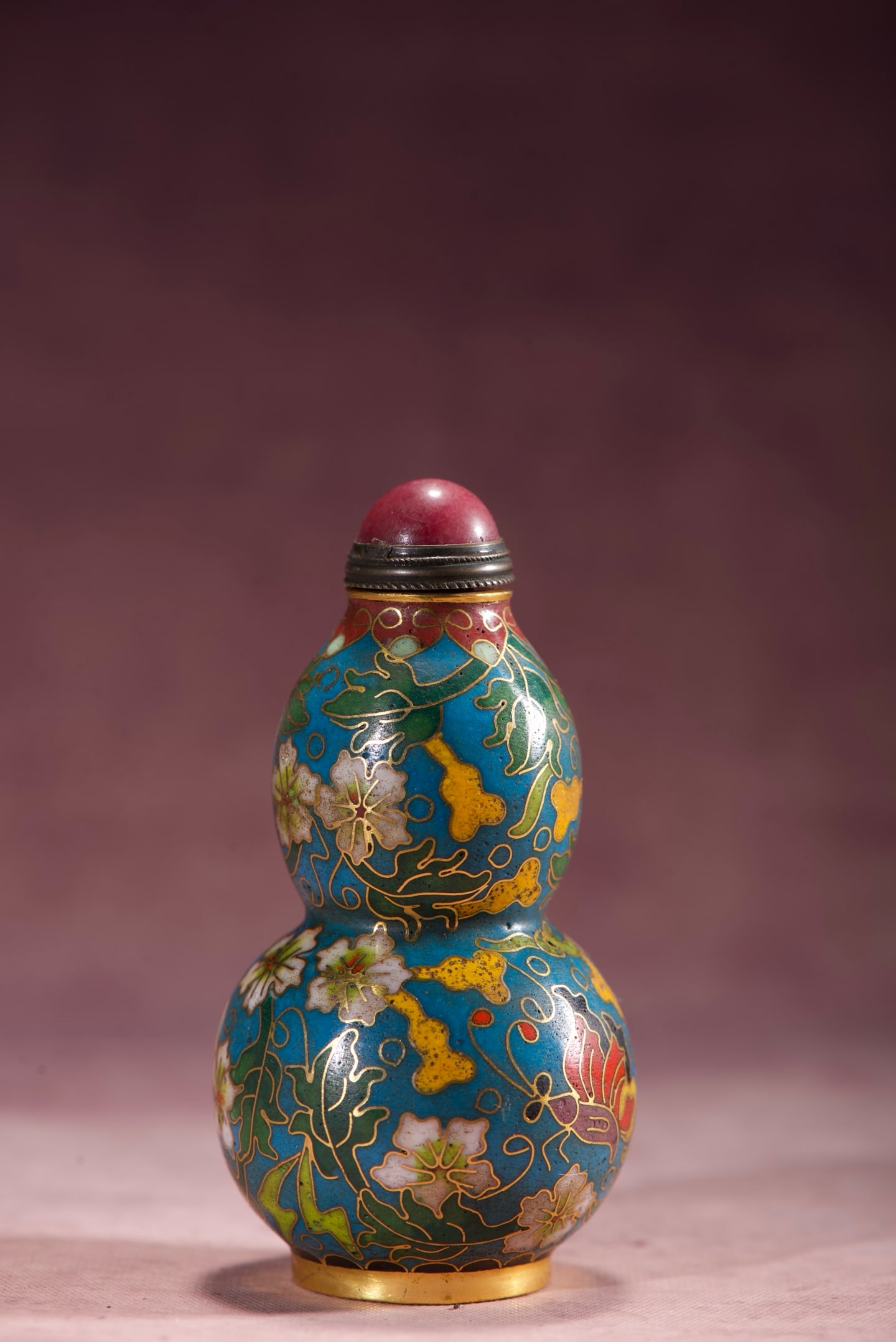 A Exquisite Cloisonne Flower Pattern Snuff Bottle - 4