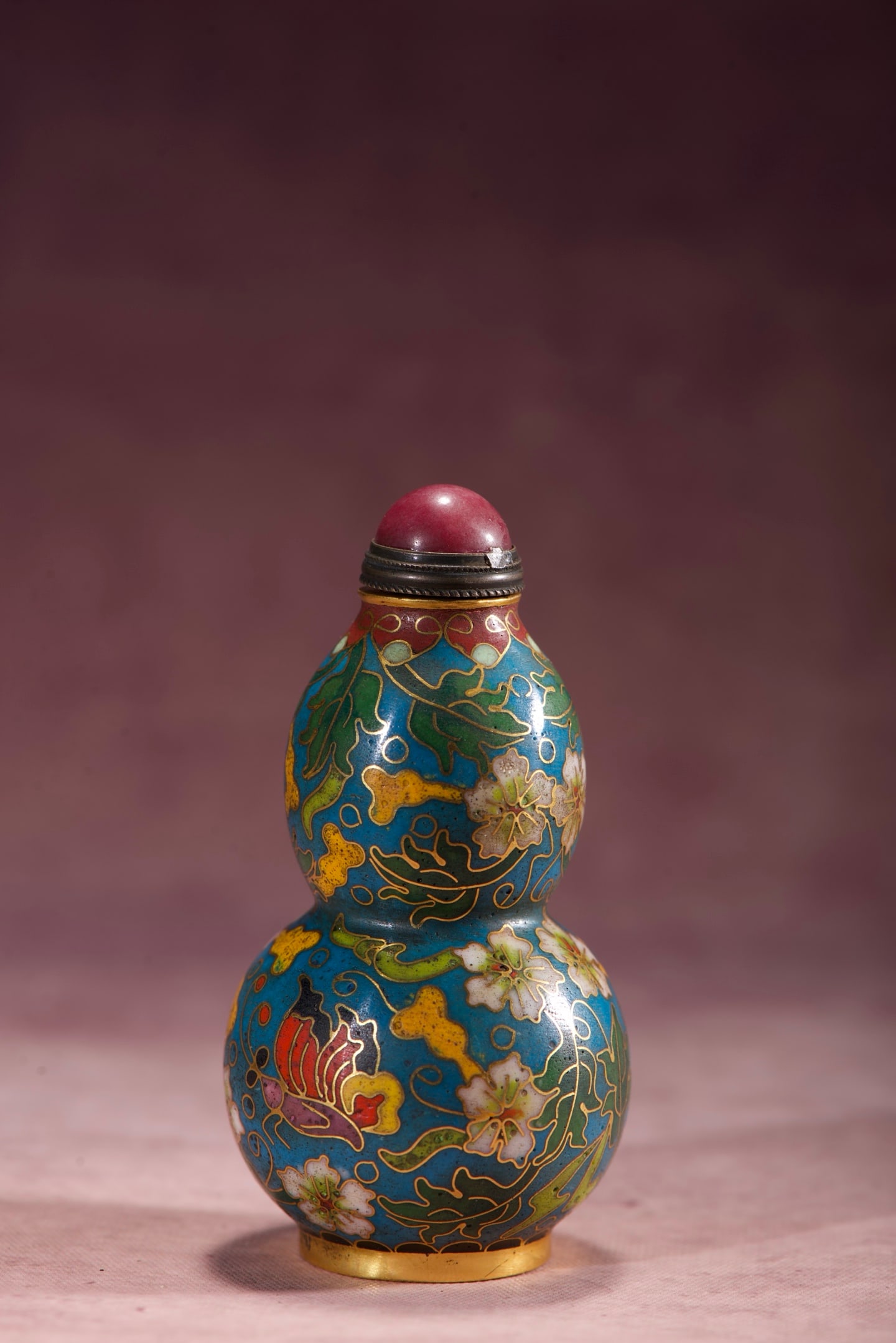 A Exquisite Cloisonne Flower Pattern Snuff Bottle - 5