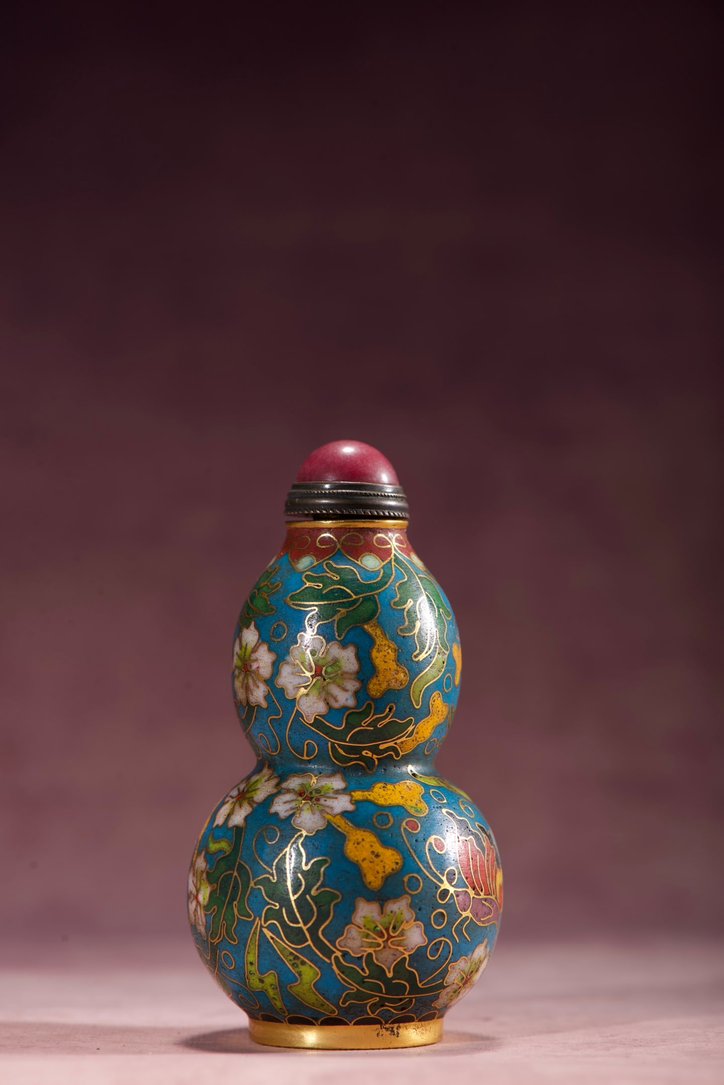 A Exquisite Cloisonne Flower Pattern Snuff Bottle - 7