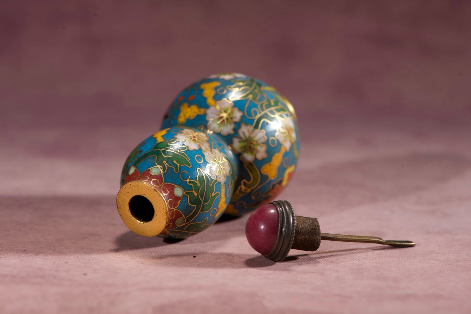 A Exquisite Cloisonne Flower Pattern Snuff Bottle - 8