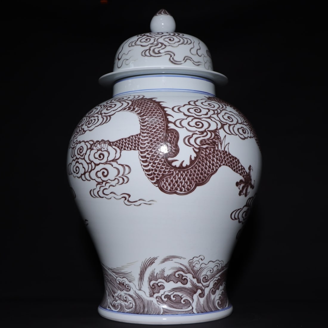 A Exquisite Underglaze-Red Dragon Pattern Jar - 7