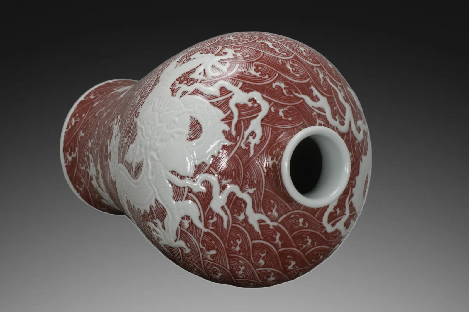 A Exquisite Underglaze-Red Dragon Pattern Vase - 3