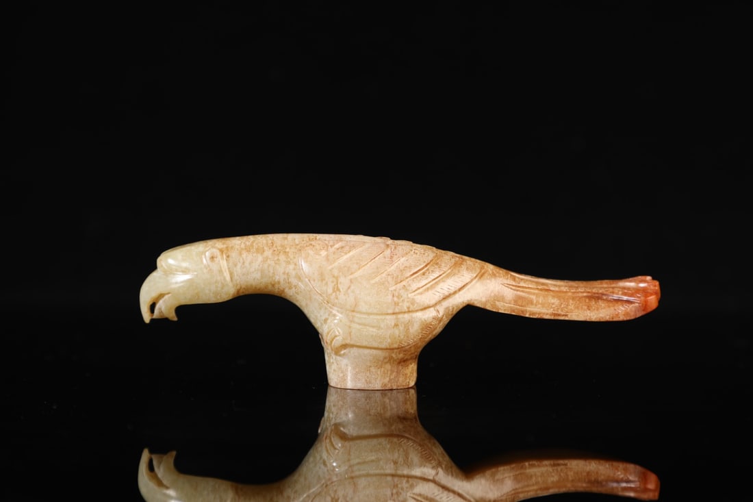 An Exquisite White Jade Bird Cane Head (1 of 9)